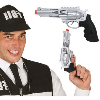 FBI Ügynök Pisztoly Kiegészítő, Ezüst, 28 cm