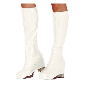 Fehér 70-es Évek Csizmafedő Felnőtt Unisex Jelmezhez, 45 cm