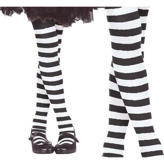 Fehér Fekete Csíkos Harisnya Lányoknak Halloweenre