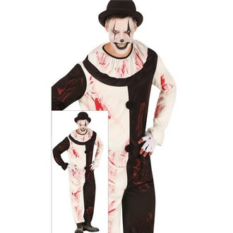 Fehér-Fekete Ijesztő Bohóc Jelmez Fiúknak Halloweenre