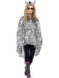 Fehér-Fekete Zebra Felnőtt Poncsó