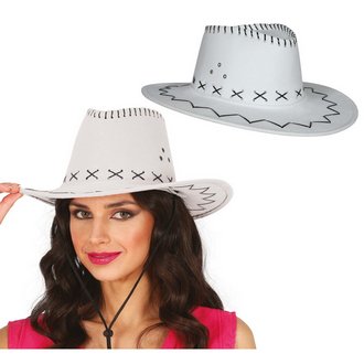 Fehér Műbőr Cowboy Kalap Felnőtteknek