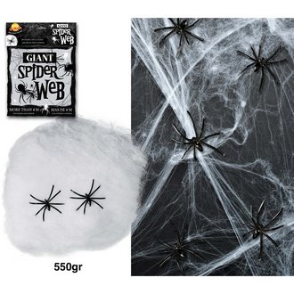 Fehér Pókháló és Pókok Dekoráció Halloweenre, 550 g