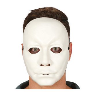 Fehér Üres Arc Maszk Halloweenre Felnőtteknek