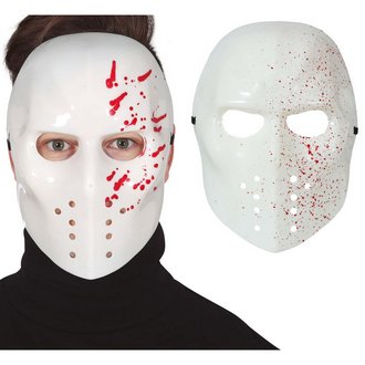 Fehér Véres Hoki Maszk Felnőtteknek Halloweenre