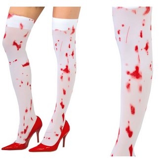 Fehér Vérfoltos Harisnya Nőknek Halloweenre