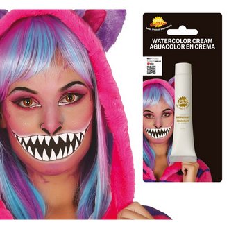 Fehér Víztartalmú Arcfesték Tubus Halloweenre, 20 ml