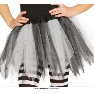 Fehér Zöld-fekete Boszorkány Tütü Szoknya Lányoknak Halloweenre,  30 cm