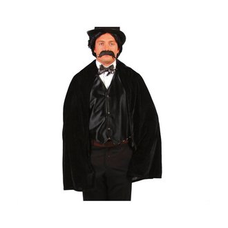 Fekete Bársony Úriember Köpeny Felnőtteknek Halloweenre, 100 cm
