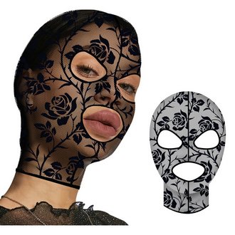 Fekete Csipke Rózsa Mintás Maszk Halloweenre