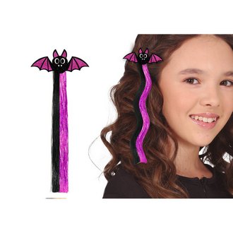 Fekete és Fekete Boszorkány Hajtincs Lányoknak Halloweenre, 40 cm
