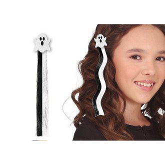 Fekete és Fekete Boszorkány Hajtincs Lányoknak Halloweenre, 40 cm