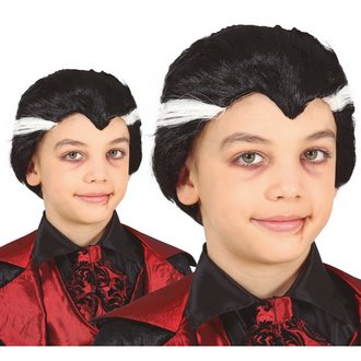 Fekete-Fehér Drakula Fiú Paróka Halloweenre