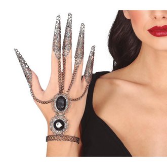 Fekete Fém Körmös Kézfej Kiegészítő Női Vámpír Jelmezhez Halloweenre