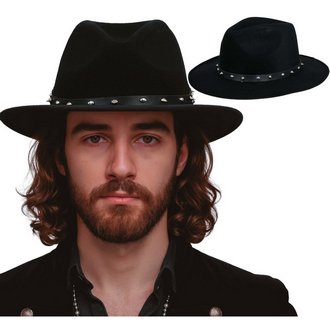Fekete Filc Cowboy Kalap Szegecsekkel Felnőtteknek