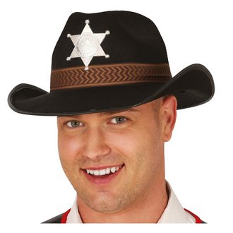 Fekete Filc Cowboy Sheriff Kalap Felnőtteknek