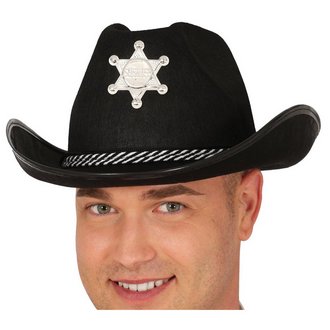Fekete Filc Sheriff Kalap Felnőtteknek