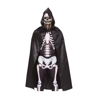 Fekete Kapucnis Köpeny Halloweenre, 120 cm