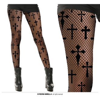 Fekete Kereszt Mintás Hálós Harisnya Nőknek Halloweenre