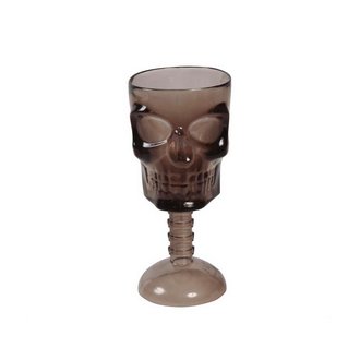 Fekete Koponya Kehely Halloweenre, 18 cm