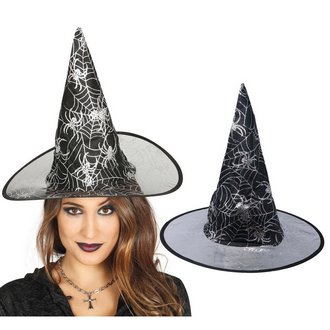 Fekete Lila Pók mintás Boszorkány Kalap Nőknek Halloweenre