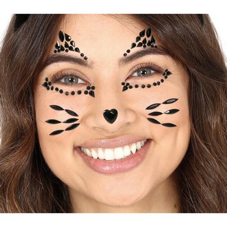 Fekete Macska Arcdísz Nőknek Halloweenre