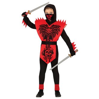 Fekete-Piros Kobra Nindzsa Fiú Jelmez Halloweenre
