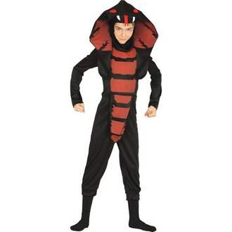 Fekete-Piros Kobra Nindzsa Fiú Jelmez Halloweenre
