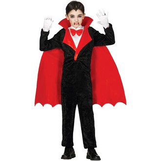 Fekete-Piros Vámpír Fiú Jelmez Halloweenre