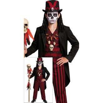 Fekete-Piros Voodoo Sámán Fiú Jelmez Halloweenre