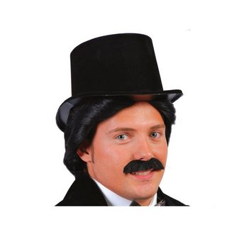 Fekete Plüsshatású Cilinder Kalap Felnőtteknek