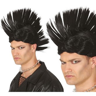 Fekete Punk Férfi Paróka