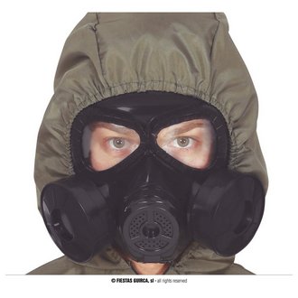 Fekete PVC Gázmaszk Katonai Jelmezhez Halloweenre