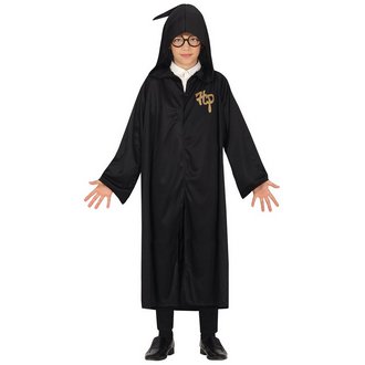 Fekete Varázslótanonc Fiú Jelmez Halloweenre