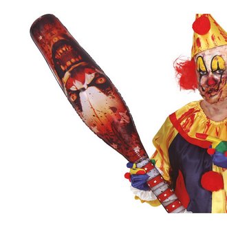 Felfújható Ijesztő Bohóc Baseball Ütő Halloweenre, 90 cm