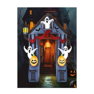 Felfújható Szellemes Halloween Kapu Dekoráció Halloweenre, 240x200 cm