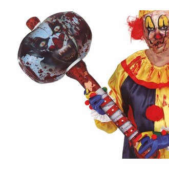 Felfújható Véres Bohóc Kalapács Halloweenre, 90 cm
