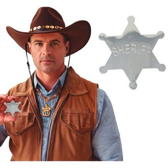 Fém Sheriff Csillag Kiegészítő, 6 cm