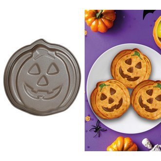 Fém Tökfej Süteményforma Halloweenre, 14 cm