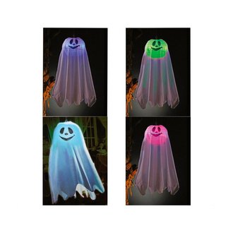 Fényes Akasztós Szellem Dekoráció Halloweenre, 60 cm