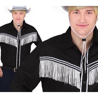 Férfi Cowboy Ing Fekete Rojtokkal
