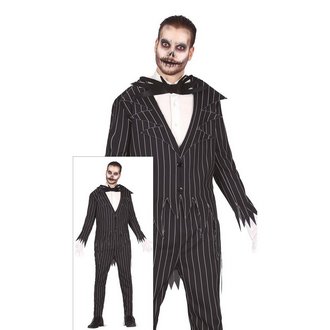 Férfi Csíkos Csontváz Jelmez Halloweenre
