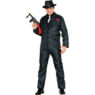 Férfi Csíkos Gangster Jelmez a 20-as Évekből