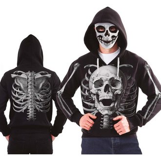 Férfi Csontváz Kapucnis Felső Jelmez Maszkkal Halloweenre