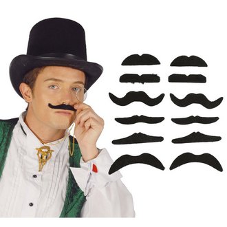 Férfi Öntapadós Bajusz Szett, 12 db