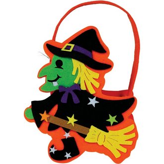 Filc Boszorkány Kosár Halloweenre, 18 cm