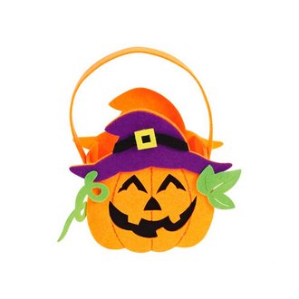 Filc Tök Kosár Halloweenre, 12 x 20 cm