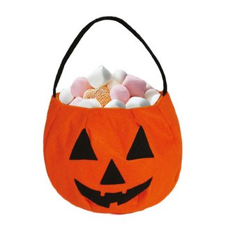 Filc Tök Kosár Halloweenre, 24x20 cm
