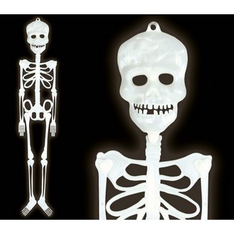 Fluoreszkáló Csontváz Dekoráció Halloweenre, 75 cm