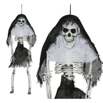Függő Kapucnis Csontváz Halloweenre, 45 cm